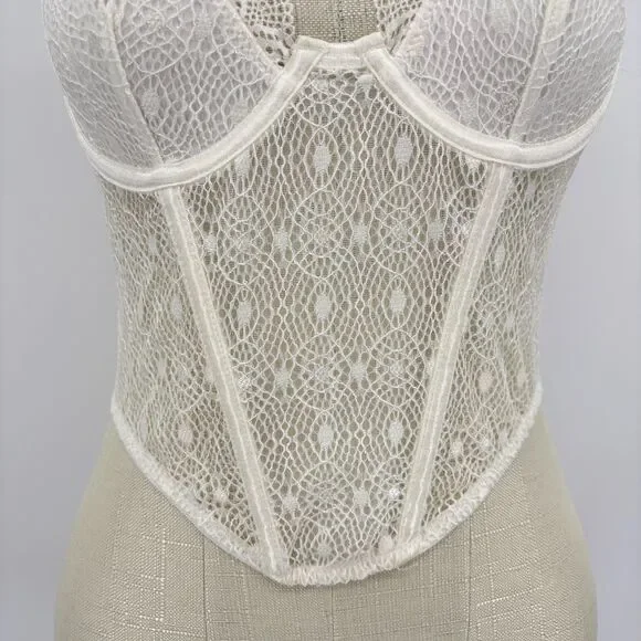 NWOT Out From Under Weekend In Marrakesh Halter Lace Ivory Corset, Small - Picture 6 of 9